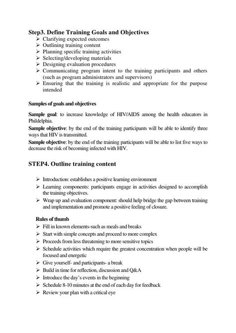 Training And Evaluation Outline Template | HQ Printable Documents