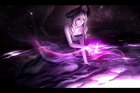 Magic Light, dress, glow, sparks, fantasy, anime, hot, anime girl ...