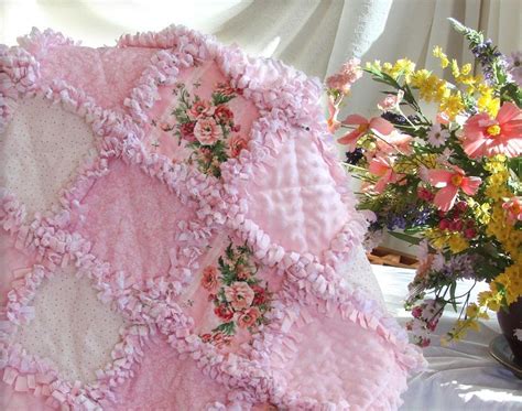 Baby Rag Quilts: Pink Roses Baby Girl Rag Quilt