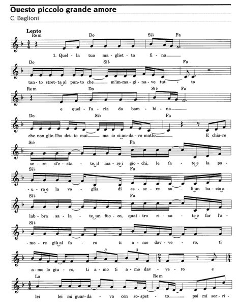 Questo Piccolo Grande Amore Sheet music | Easy Sheet Music