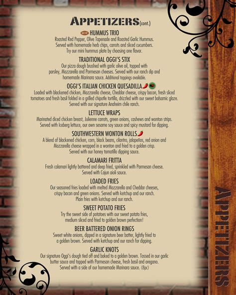 Oggi’s Fullerton Menu | OC Restaurant Guides