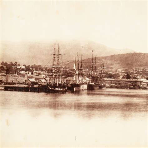 Hobart Town, looking south [and] Hobart Town, from the harbour. A pair ...