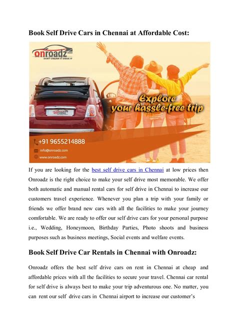 Self Drive Cars in Chennai - onroadzcarrental - Page 1 - 5 | Flip PDF Online | PubHTML5