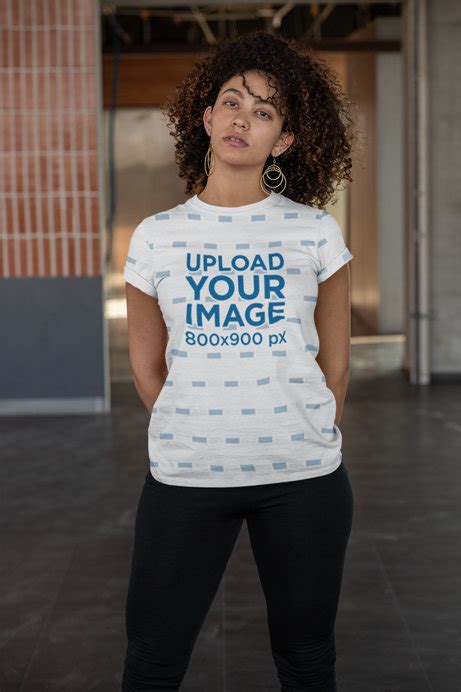 Placeit - Sublimated T-Shirt Mockup Featuring a Serious Woman