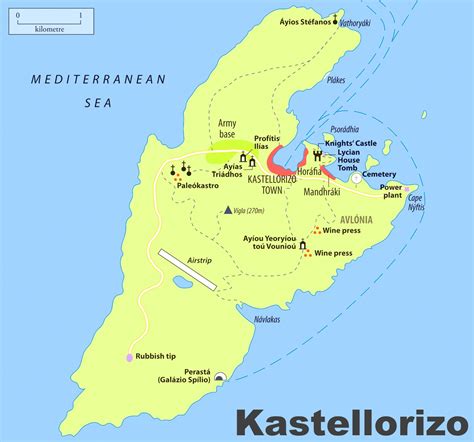 Kastellorizo sightseeing map - Ontheworldmap.com