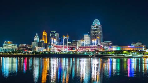 Cincinnati Skyline at night with lights in Ohio image - Free stock photo - Public Domain photo ...