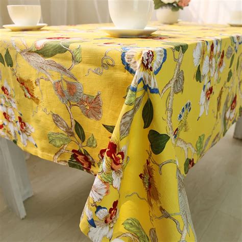 Hot Sale Multicolor Floral Printed Cotton Tablecloths For Dinning Table ...