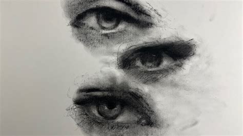 CHARCOAL EYE DRAWING TUTORIAL - YouTube