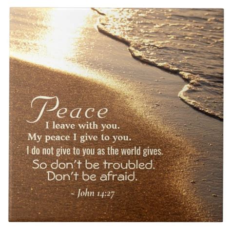 John 14:27 Jesus words, "Peace I leave with you," Ceramic Tile | Zazzle.com