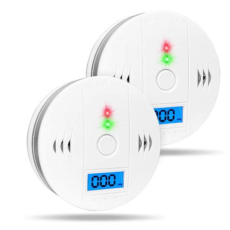 Carbon Monoxide Detectors, 2Pcs Battery Powered Carbon Monoxide Alarm ...