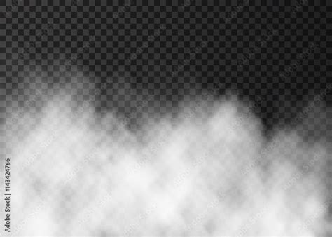 White fog or smoke isolated on dark transparent background. Stock ...