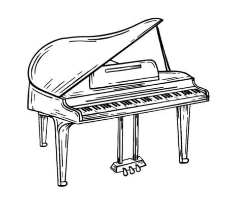 Black Grand Piano Clipart