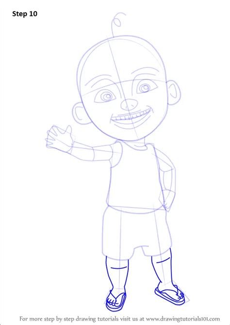 Step by Step How to Draw Upin from Upin & Ipin : DrawingTutorials101.com