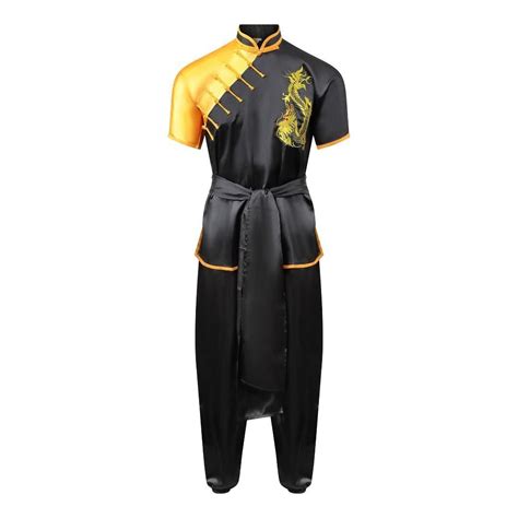 Competition Wushu Silk Uniform – Black/Yellow – TotalCombat