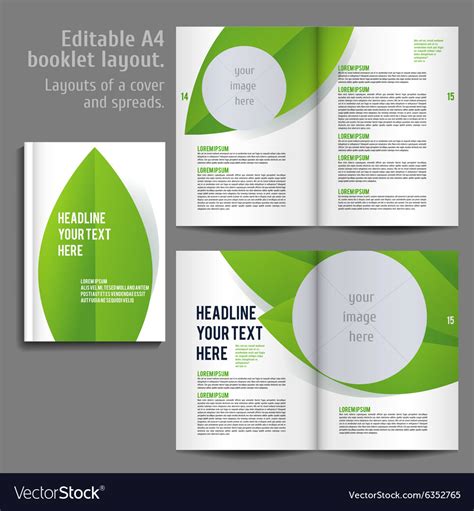 A4 book layout design template Royalty Free Vector Image