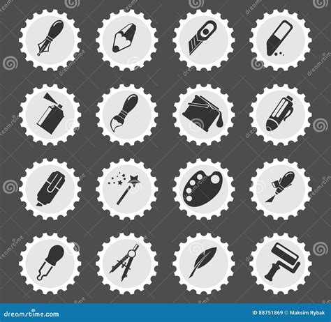 Design tools icon set stock illustration. Illustration of paint - 88751869