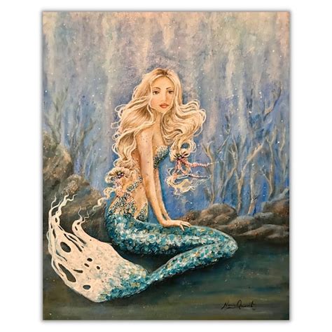 Beautiful Mermaid Art Beach House Print Coastal Wall Decor - Etsy