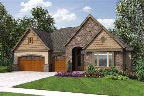 Traditional Craftsman House Plan with Finished Walkout Basement - 9451