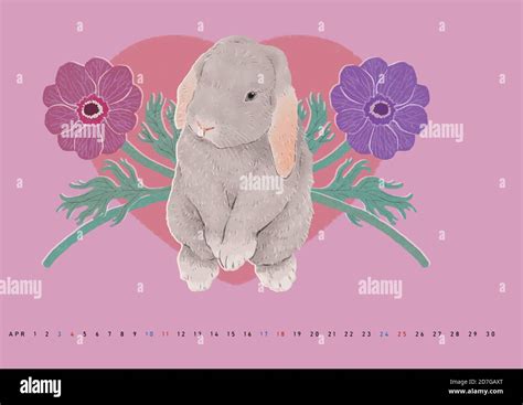 Cute monthly calendar with animals illustration 004 Stock Vector Image & Art - Alamy