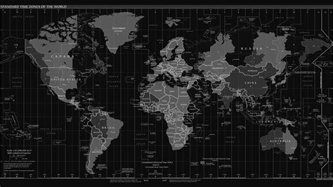 Dark Time Zone World Map Wallpaper(5570×3133) | Illustrerade kartor