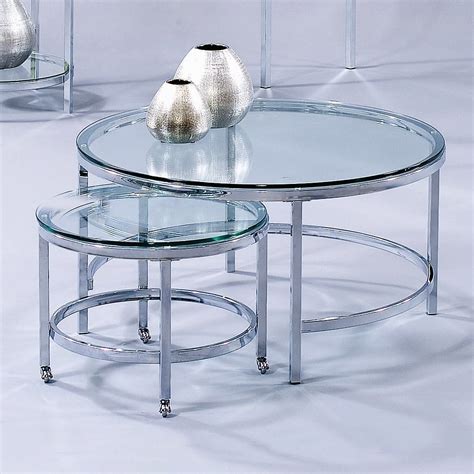 Round Chrome Coffee Table - Foter