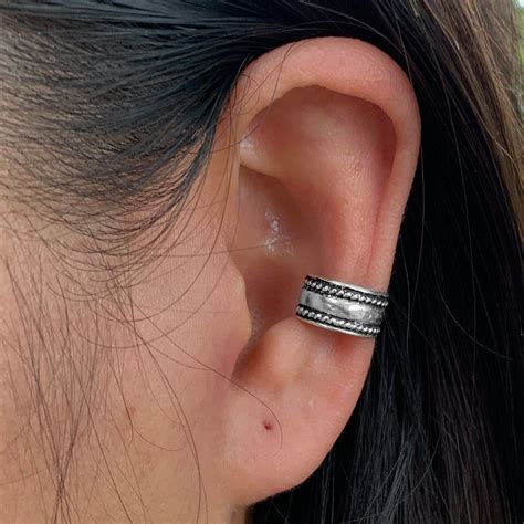 925 Sterling Silver Simple Ear Cuff Earrings Cartilage Helix - Etsy