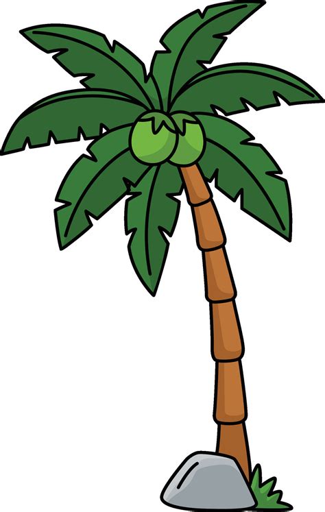 Coconut Tree Cartoon Colored Clipart Illustration 27584494 Vector Art ...