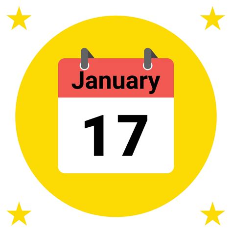 January 17 Daily Calendar Icon 24137667 Vector Art at Vecteezy