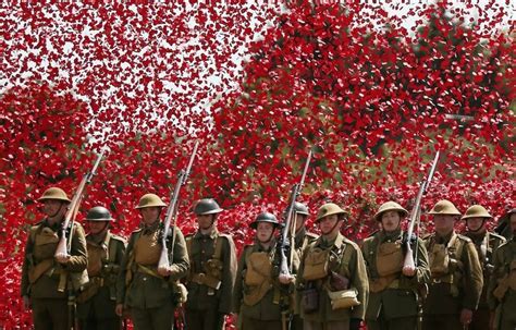 A field next to the museum was carpeted with a million poppies ...