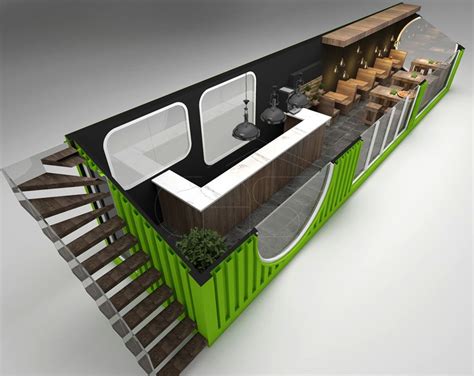 Container Cafe Design-Cafe Container Concept - Container Interior Design Idea