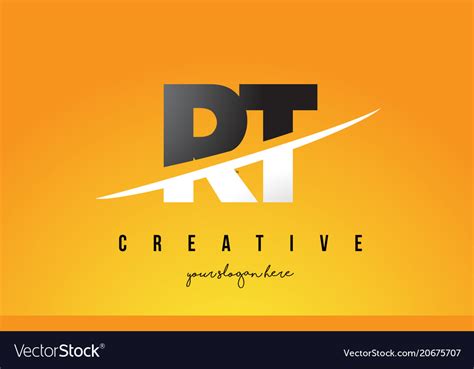 Rt r t letter modern logo design with yellow Vector Image