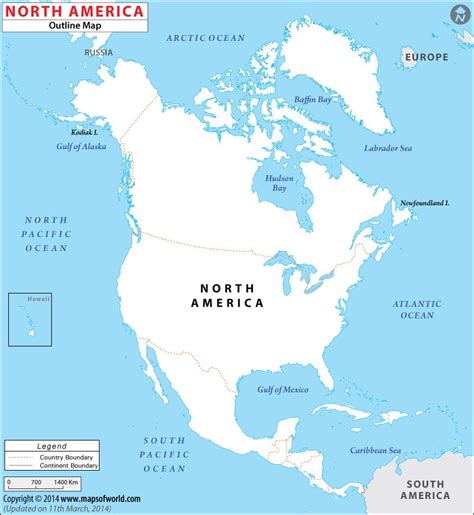 Blank Map of North America | North America Map Outline