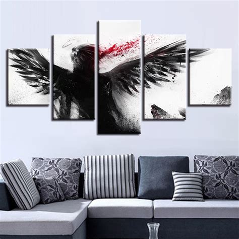 Dark Angel – Abstract 5 Panel Canvas Art Wall Decor – Canvas Storm