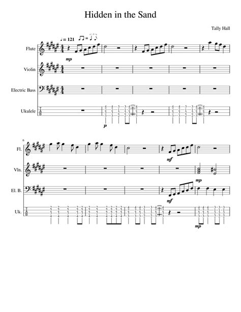 Hidden in the Sand Sheet music for Flute, Violin, Bass guitar, Ukulele ...