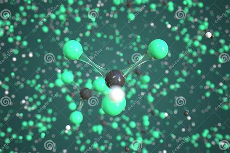 Dichlorodifluoromethane Molecule, Scientific Molecular Model, 3d ...