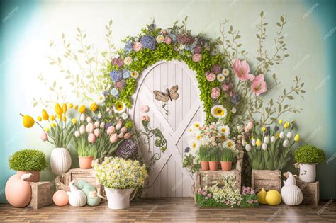 Premium Photo | Easter scene for a photography studio background for ...