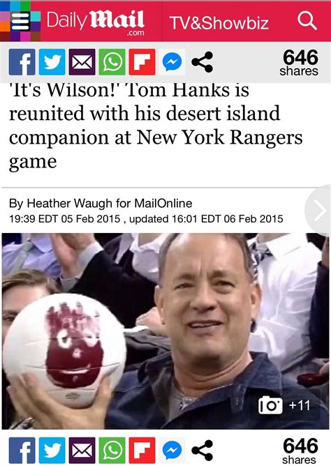 Tom Hanks Is Not In Quarantine With Wilson The Ball From "Cast Away"