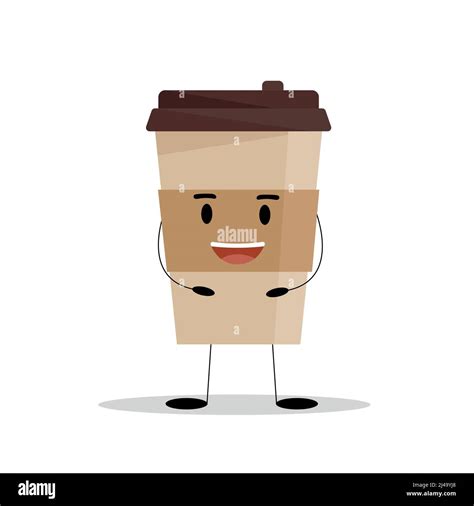 Funny cup of coffee. Flat vector illustration Stock Vector Image & Art ...