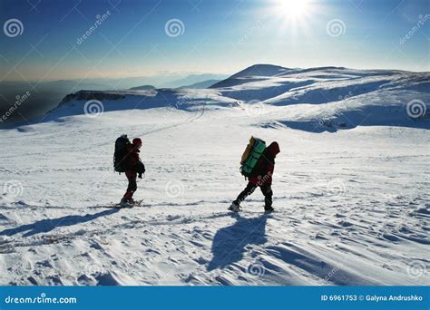 Winter hike stock image. Image of outdoor, mountaineering - 6961753