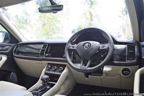 Skoda Kodiaq test drive review interior dashboard angle