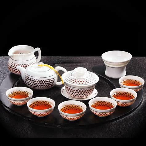 Drinkware 10pcs/sets Exquisite Tea Sets White Tea Cup Teapot Ceramic ...