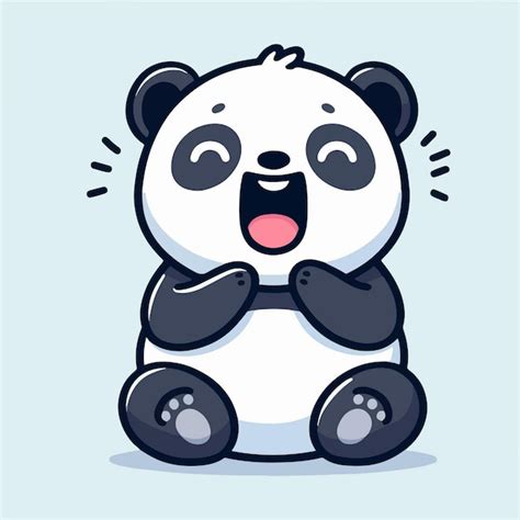 Premium Vector | Happy cute fat panda cartoon character mascot