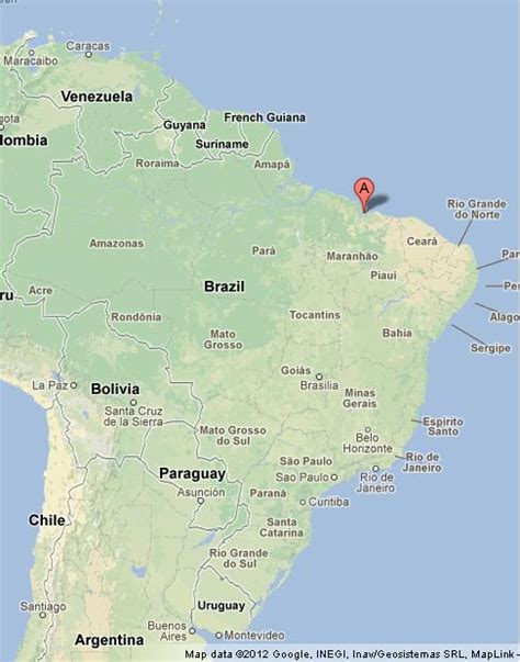 São Luis Maranhão on Map of Brazil