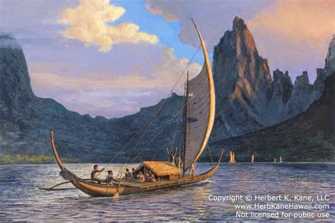 Canoe of Rurutu Arriving at Moorea (C5) | Canoe, Hawaiian art, Beyond the sea