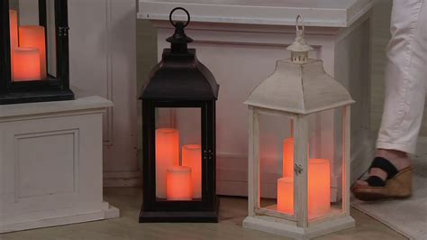 Candle Impressions 23" Large Indoor/ Outdoor Lantern with 3 Candles on QVC - YouTube