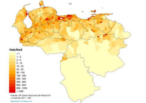 Venezuela population map - Venezuela population density map (South ...