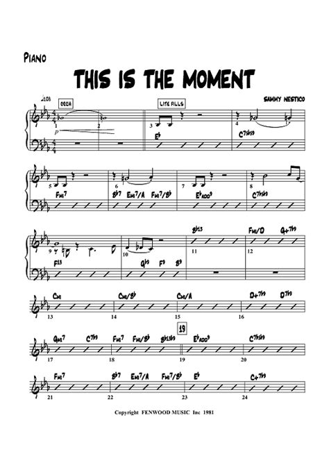 Buy "This Is The Moment - Piano" Sheet Music for Jazz Ensemble