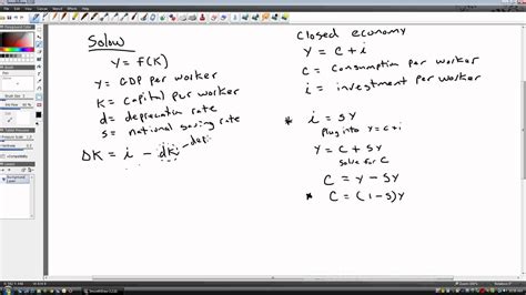 Solow Growth Model: A Numerical Example - YouTube