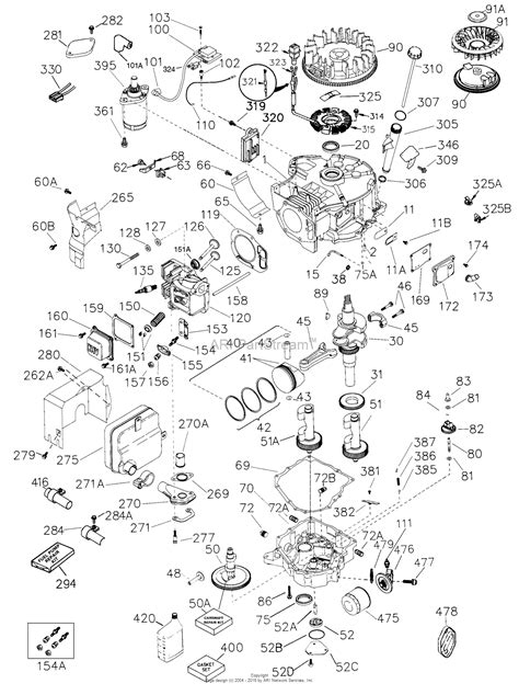 Tecumseh OHV155204508F Parts Diagram for Engine Parts List OHV15A