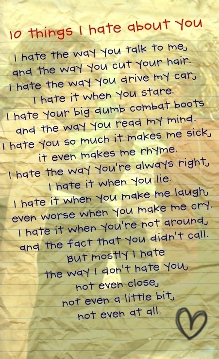 10 things I hate about you poem - 10 Things I Hate About You Fan Art ...